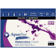 Daler Rowney Aquafine umelecká akvarelová textúra A4 12 listov 300 g/m2 lisovaná za studena