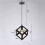 (Black) 1lt Square Metal Wired Frame Pendant Light Cube Ceiling Lamp 2