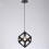 (Black) 1lt Square Metal Wired Frame Pendant Light Cube Ceiling Lamp 1