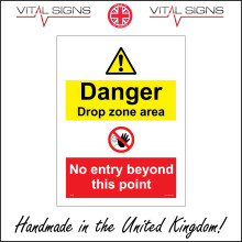 (300 x 400mm - 12 x 16, Magnetic - Vehicle Grade) DANGER DROP ZONE AREA NO ENTRY BEYOND THIS POINT SIGN MU162 SAFETY STICKER RIGID