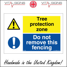 (300 x 200mm - 12 x 8, 1mm Pvc Foamex) TREE PROTECTION ZONE DO NOT REMOVE THIS FENCING SIGN MU130 SAFETY STICKER RIGID