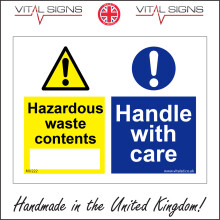 (300 x 200mm - 12 x 8, Magnetic - Vehicle Grade) MU222 Hazardous Waste Contents Handle With Care Label For Disposal Safety Sign