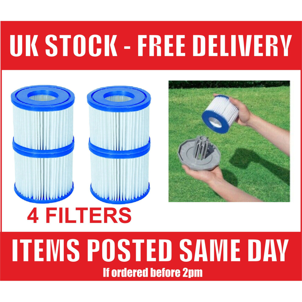 4 Pack Lay Z Spa Hot Tub Spa Pool Filter Cartridge, Vegas Miami All Models