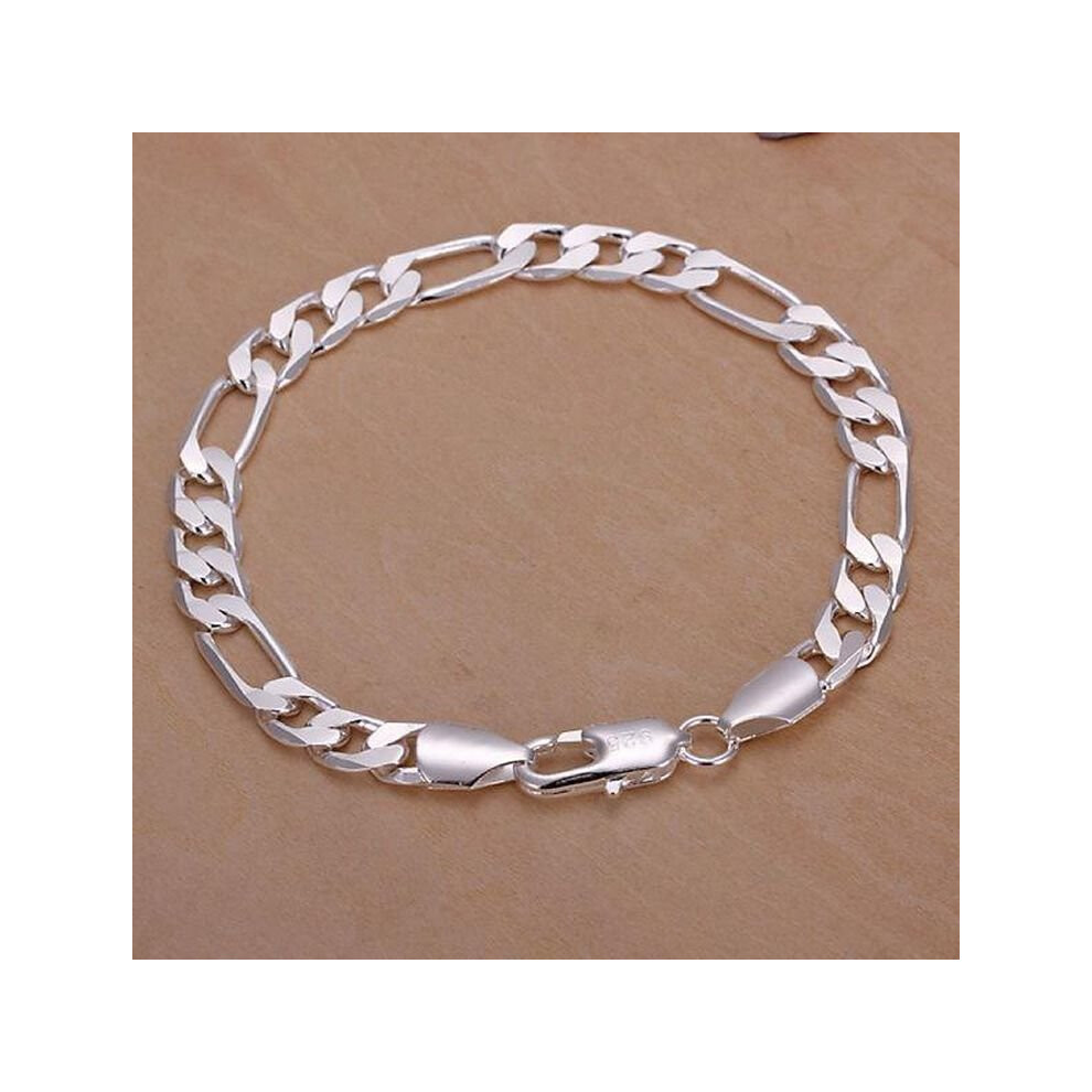 8MM 925 Sterling Silver Solid Classic Women Men's Bracelets