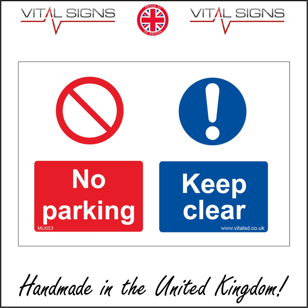 (150 x 100mm - 6 x 4, 3mm Standard Foamex Foamboard) NO PARKING KEEP CLEAR SIGN MU053 SAFETY STICKER RIGID INDOOR OUTDOOR-image-OPC-P5WZMW2-NEW