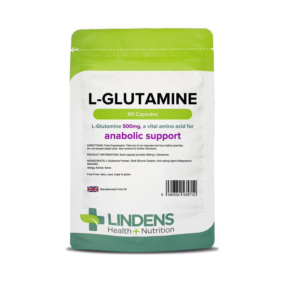 Lindens L-Glutamine 500mg Capsules 90 (5712)