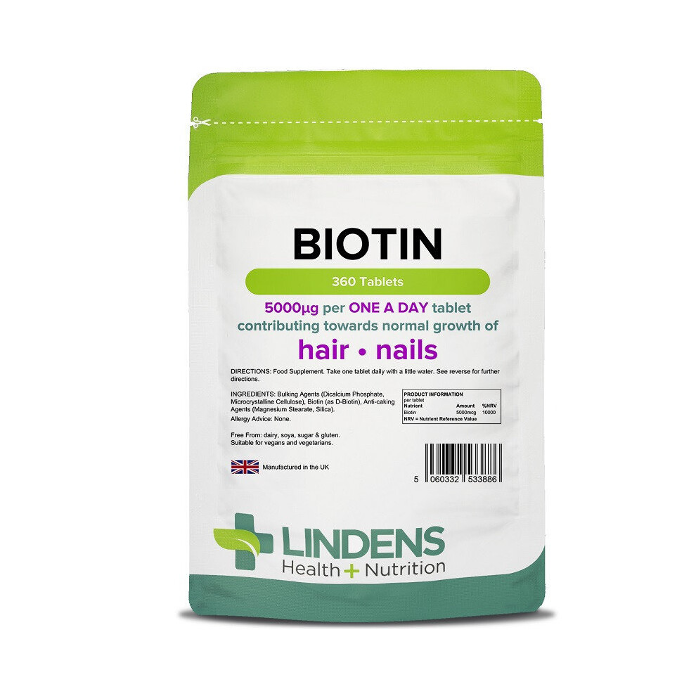 Lindens Biotin 5mg Tablets 360 (3886)