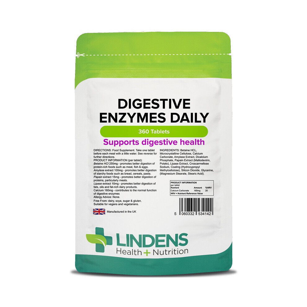 Lindens Digestive Enzymes Daily Tablets 360 (4142)