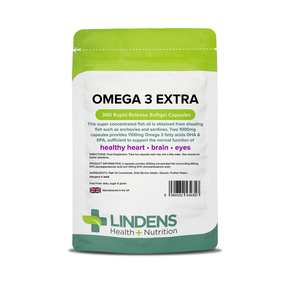 Lindens Omega 3 Fish Oil Extra Capsules 360 (4357)