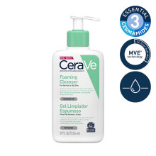 CeraVe Foaming Facial Cleanser 236ml - 3 Ceramides + Hyaluronic Acid - Fragrance Free - For Normal to Oily, Sensitive Skin