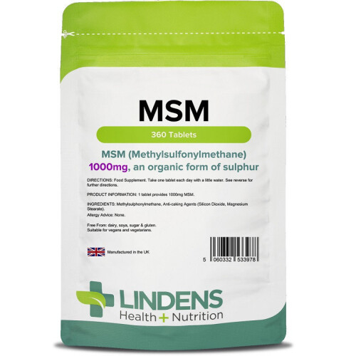 LINDENS Lindens MSM (methylsulfonylmethane) 1000mg Tablets 360 (3978)