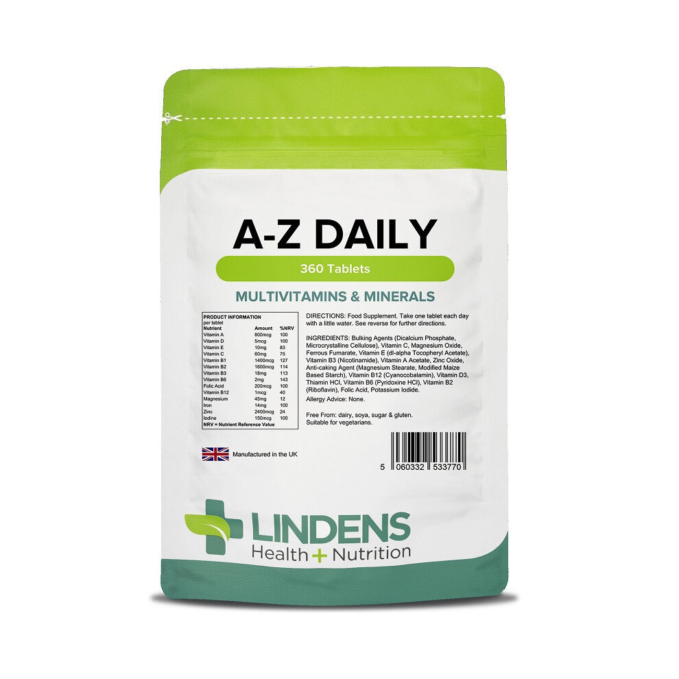 Multivitamins A-Z Daily 360 Tablets Lindens H+N (3770)