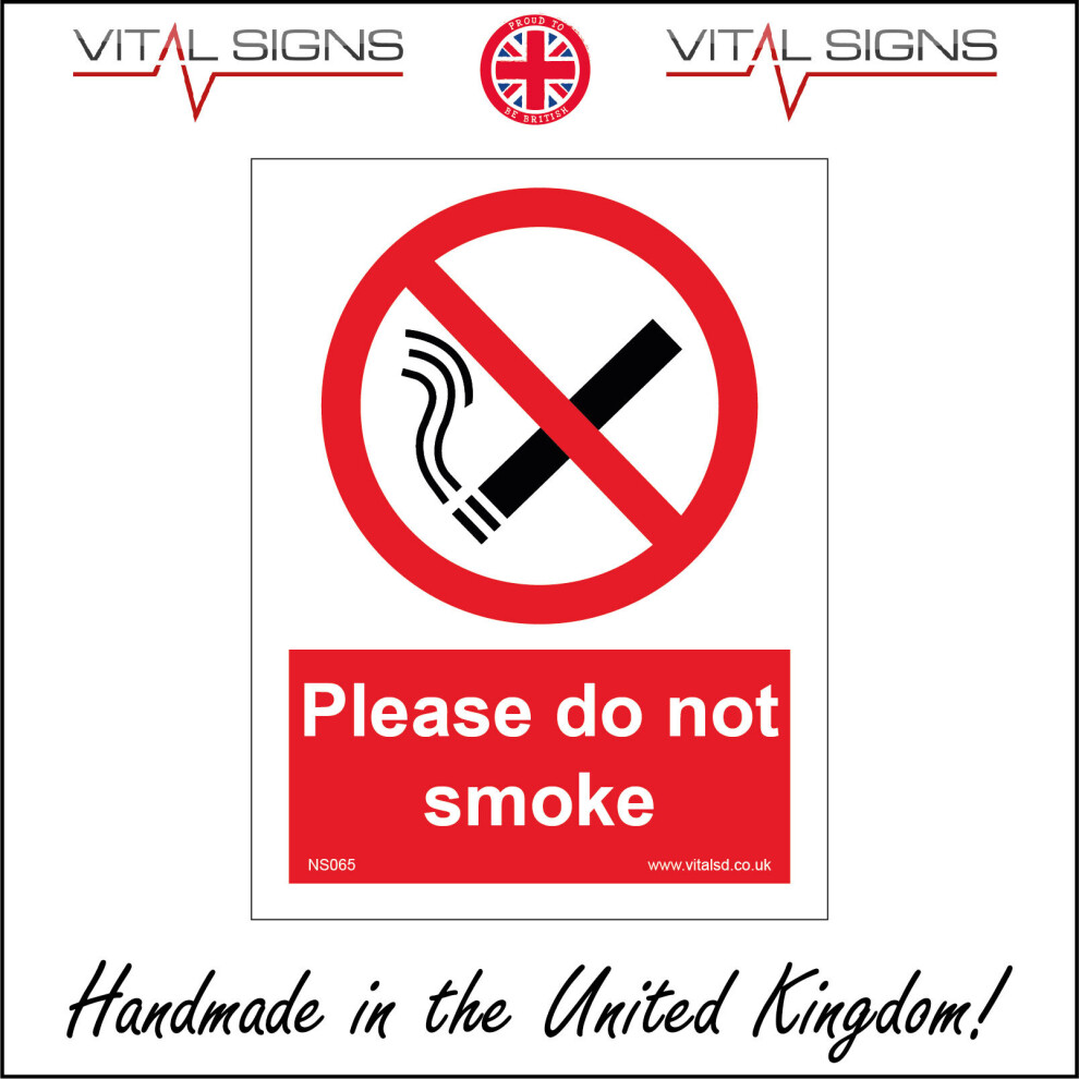 (150 x 200mm - 6 x 8, 10mm Extra Heavy Duty Foamex Foamboard) NS065 Please Do Not Smoke SIGN clubs stadiums venues swinning pool baths gym-image-OPC-P5X2BDQ-NEW