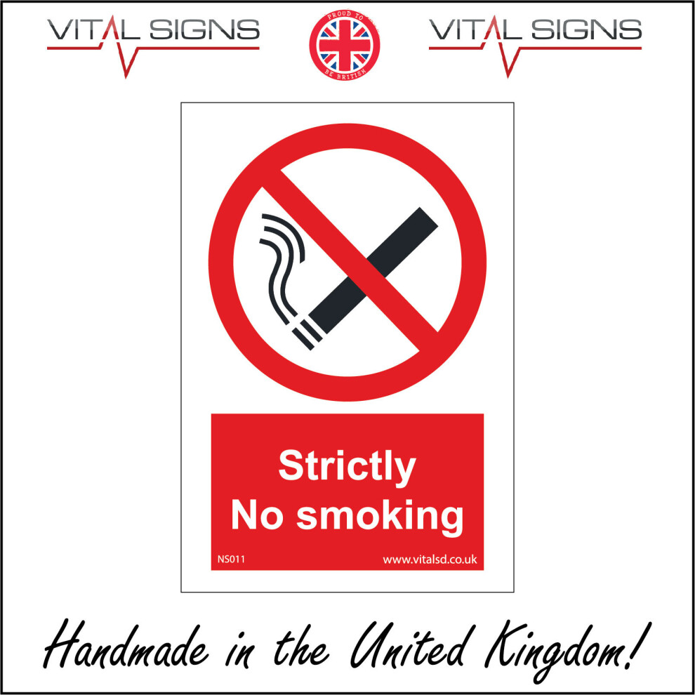 (450 x 600mm - 18 x 24, 1mm Pvc Foamex) NS011 Strictly No Smoking SIGN bus train coach vaping ashtray drag puff tobacco-image-OPC-P5X2BQH-NEW