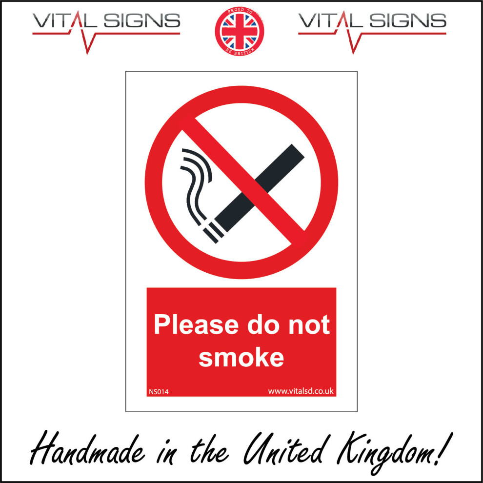 (150 x 200mm - 6 x 8, 10mm Extra Heavy Duty Foamex Foamboard) NS014 Please Do Not Smoke SIGN warehouse factory canteen workplace cafe pub-image-OPC-P5X2DQZ-NEW