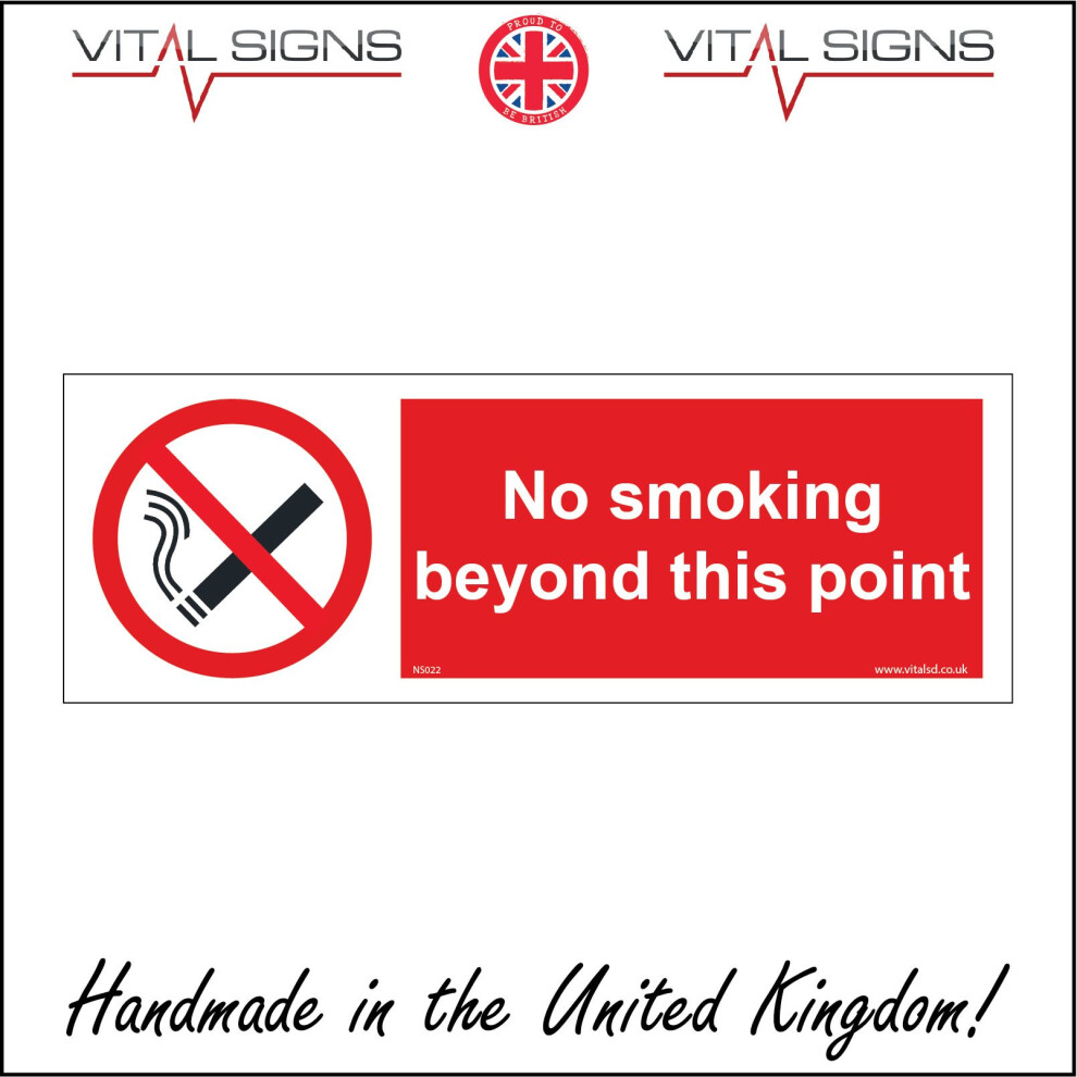 (150 x 50mm - 6 x 2, 1mm Pvc Foamex) NS022 No Smoking Beyond This Point SIGN clinics schools hospitals offices-image-OPC-P5X2G7C-NEW