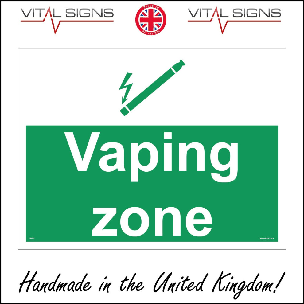 (400 x 300mm - 16 x 12, 1mm Pvc Foamex) NS078 Vaping Zone E Cigarettes Designated Vape Space Shelter Area Outdoor Sign-image-OPC-P5X2FP8-NEW