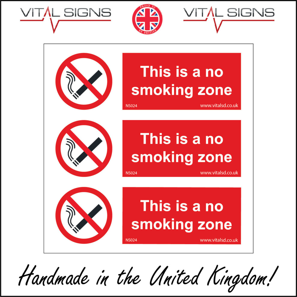 (150 x 50mm - 6 x 2, 5mm Heavy Duty Foamex Foamboard) NS024 This Is A No Smoking Zone SIGN public buildings restaurants trains planes-image-OPC-P5X2FV7-NEW