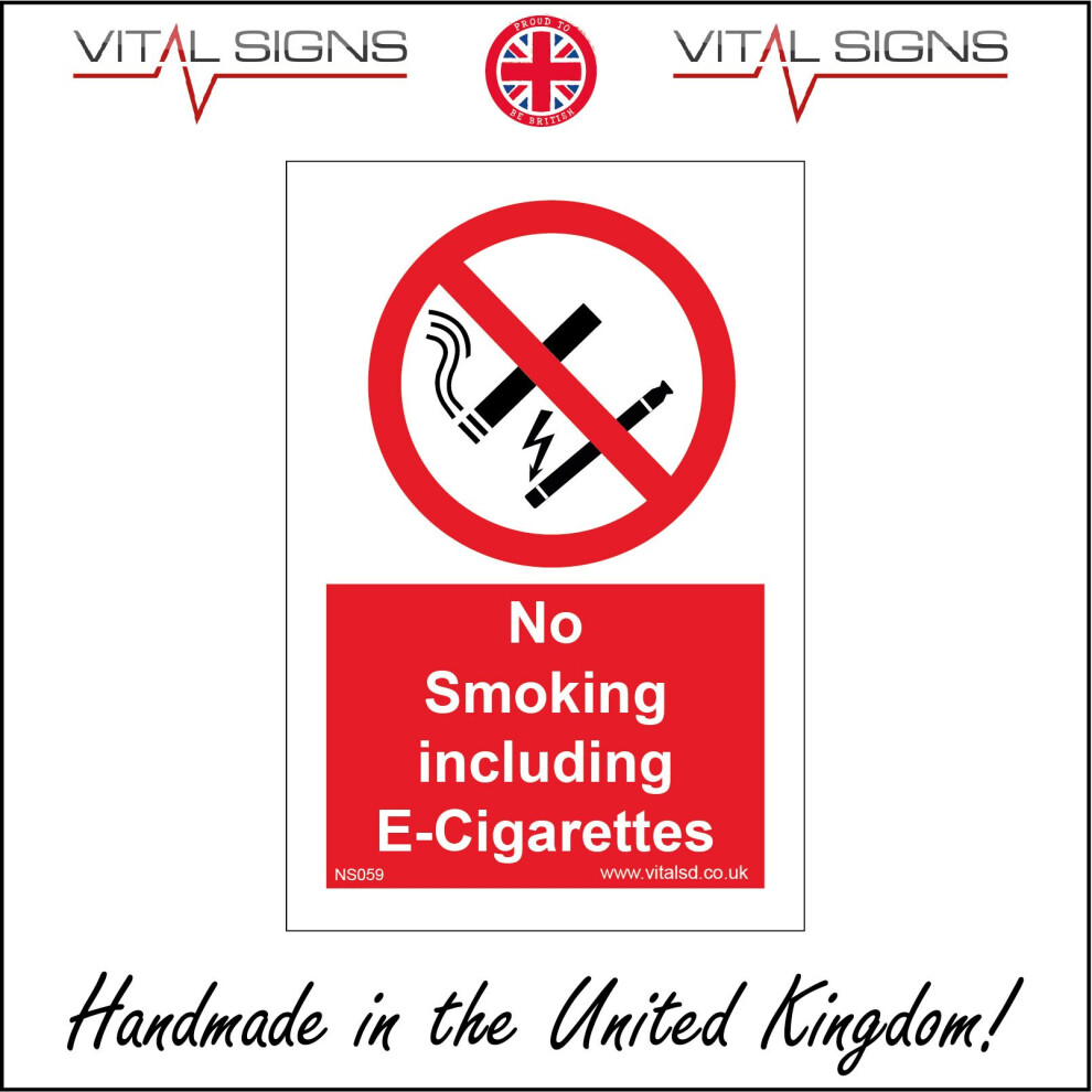 (450 x 600mm - 18 x 24, Magnetic - Vehicle Grade) NS059 No Smoking Including E-cigarettes SIGN vaping trains airoplanes buses-image-OPC-P5X2GRN-NEW
