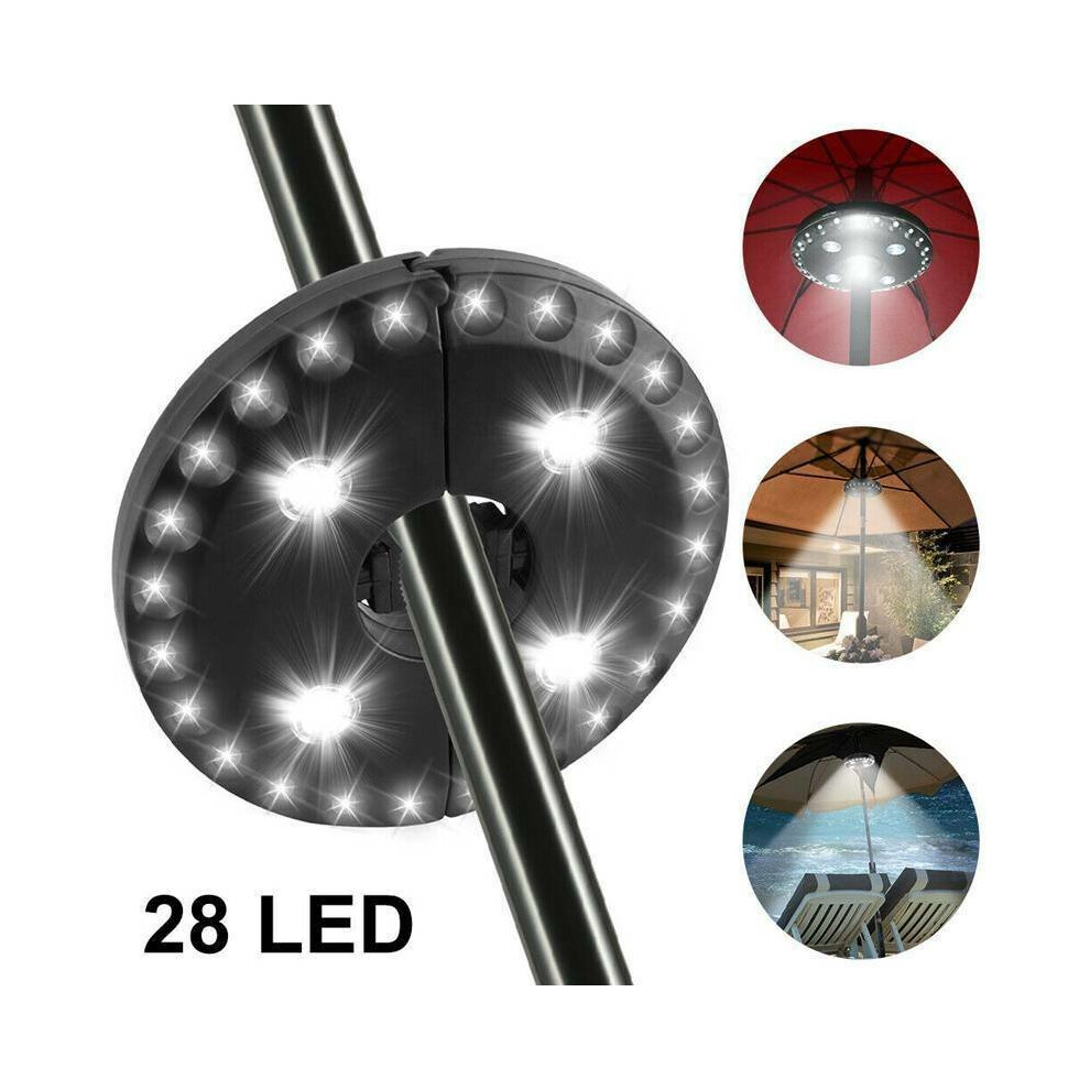 28 LED Umbrella Parasol Lights Patio Garden Outdoor Camping Lamps