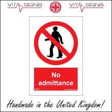 (200 x 300mm - 8 x 12, Dibond / Composite Aluminium) PR011 No Admittance SIGN keep out access private trespassers entry enter