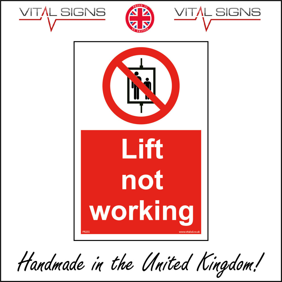 (300 x 400mm - 12 x 16, 1mm Pvc Foamex) PR255 Lift Not Working Sign broken please use stairs alternative exit elevator-image-OPC-P5X2W9G-NEW