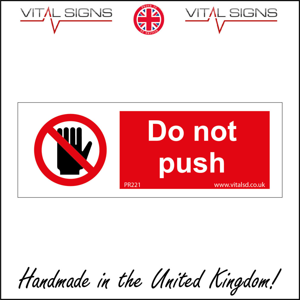 (150 x 50mm - 6 x 2, Sticker / Sav - White Background) PR221 Do Not Push Automatic Opens Outwards Pull Door Gate Prohibition Sign-image-OPC-P5X2ZXS-NEW