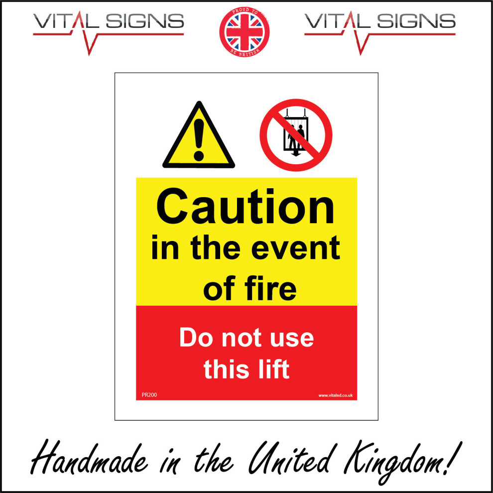 (300 x 400mm - 12 x 16, 5mm Heavy Duty Foamex Foamboard) PR200 Caution In The Event Of Fire Do Not Use This Lift SIGN stairs stairway-image-OPC-P5X55NY-NEW