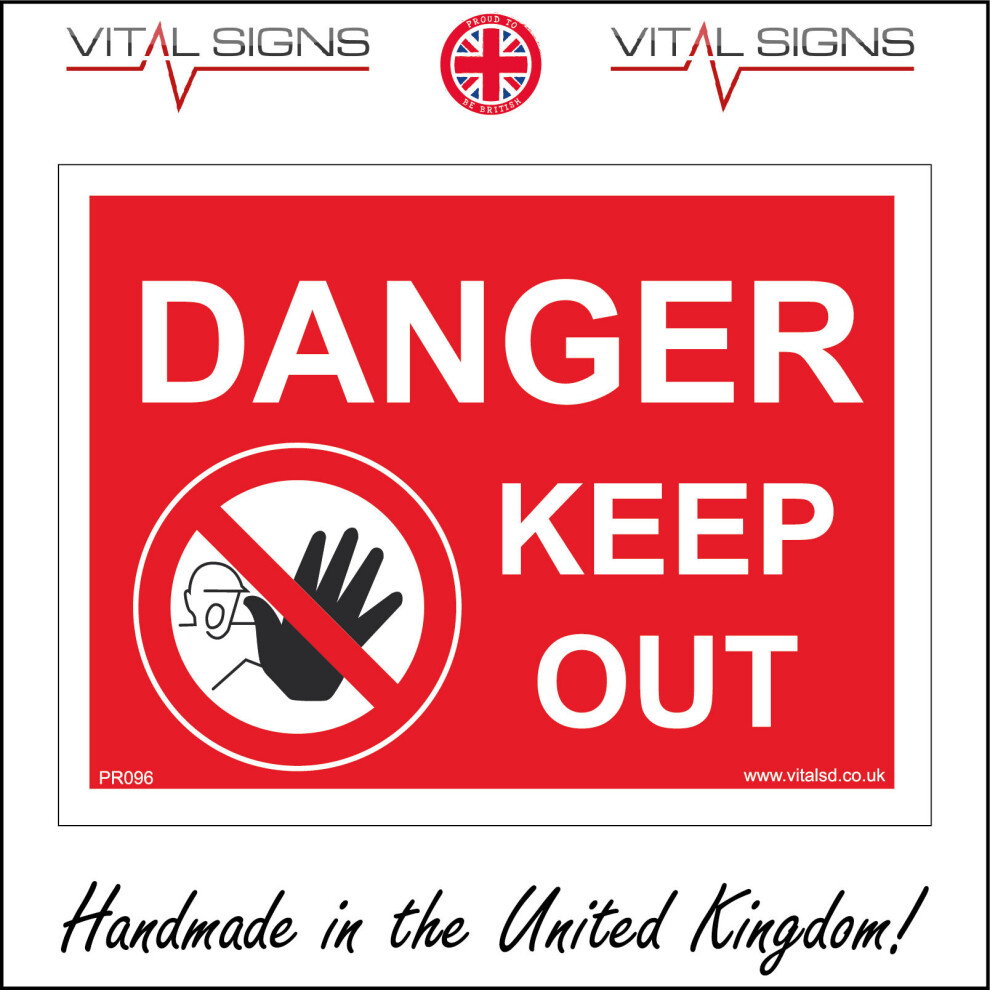 (600 x 400mm - 24 x 16, Magnetic - Vehicle Grade) PR096 Danger Keep Out SIGN unauthorised visitors employees building construction-image-OPC-P5X55VV-NEW