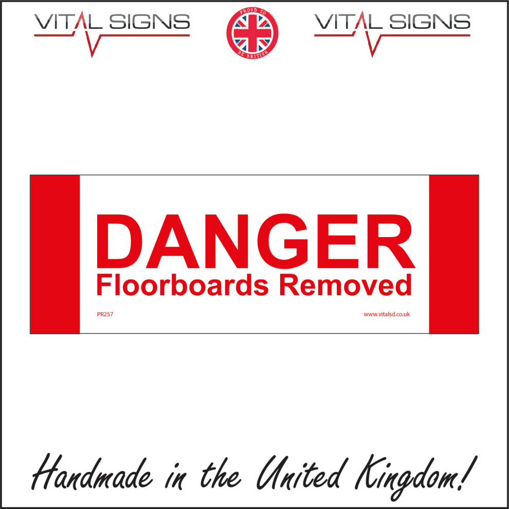 (450 x 150mm - 18 x 6, 3mm Standard Foamex Foamboard) PR257 Danger Floorboards Removed Sign men at work plumber heating electrician-image-OPC-P5X59D5-NEW