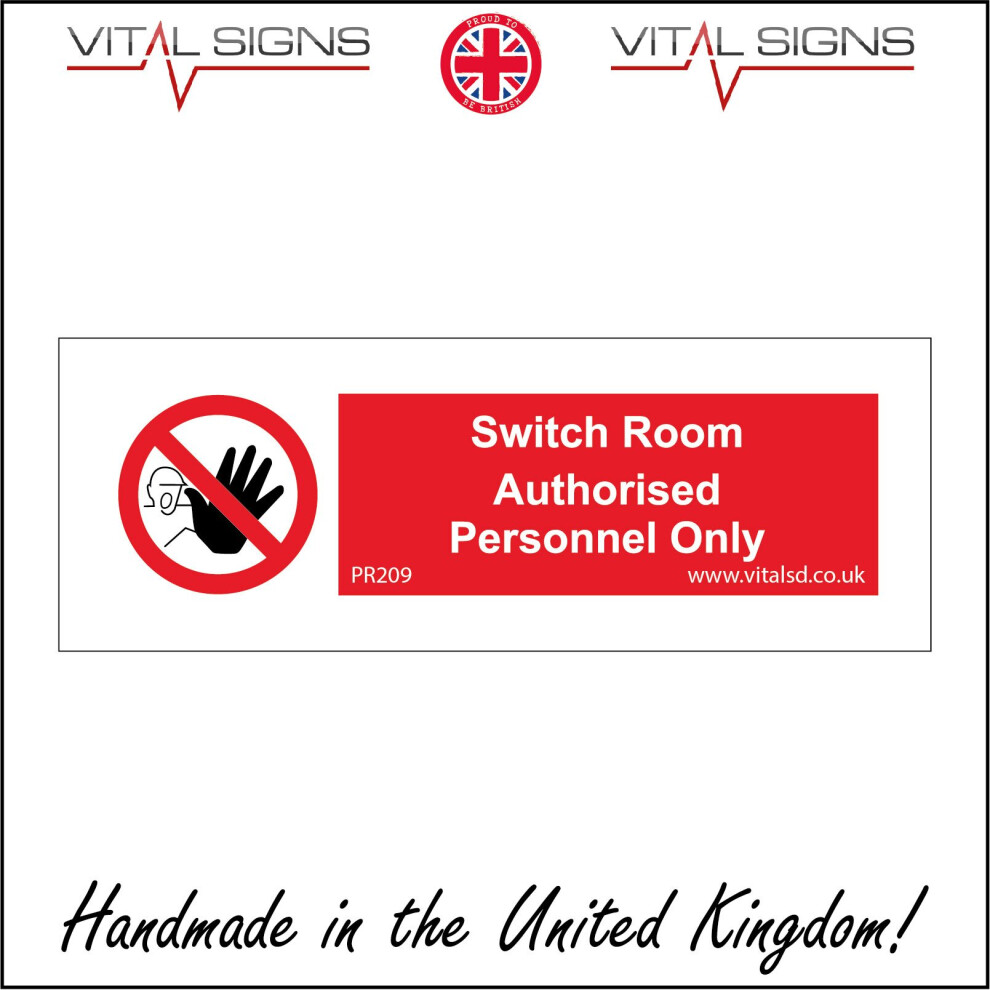(450 x 150mm - 18 x 6, 1mm Pvc Foamex) PR209 Switch Room Authorised Personnel Only SIGN computers wires phone lines-image-OPC-P5X5BWS-NEW