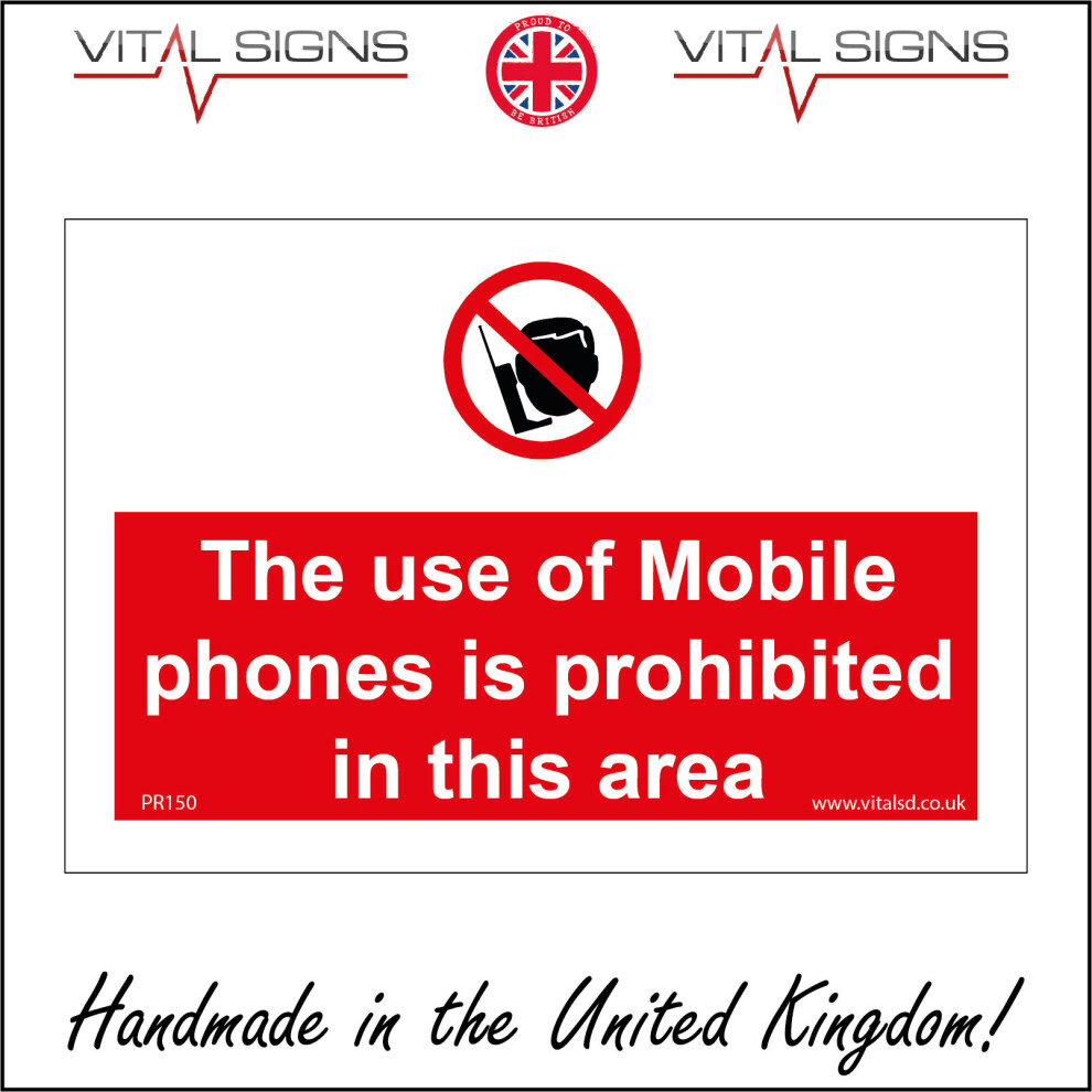 (400 x 300mm - 16 x 12, 3mm Standard Foamex Foamboard) PR150 The Use Of Mobile Phones Is Prohibited In This Area SIGN concerts theatres-image-OPC-P5X5DQJ-NEW