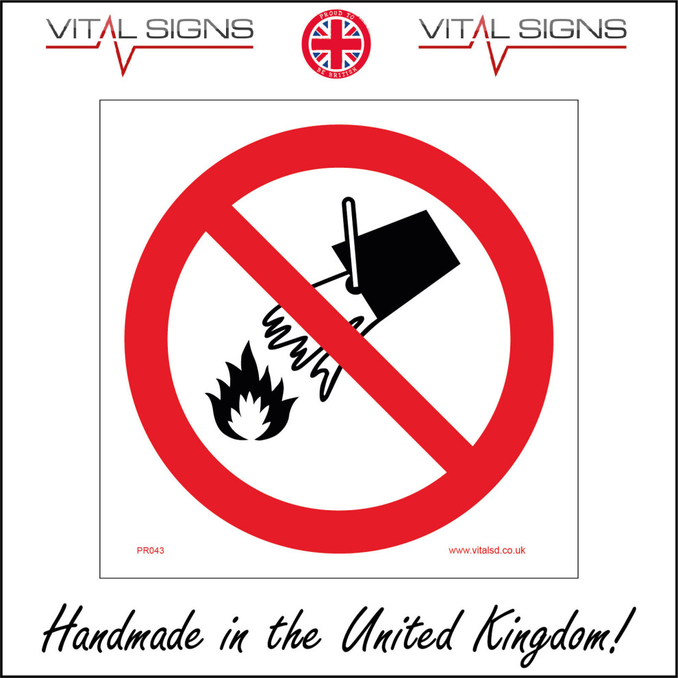 (200 x 200mm - 8 x 8, 3mm Standard Foamex Foamboard) PR044 Do Not Extinguish With Water SIGN staff visitors office workplace industry-image-OPC-P5X5FWM-NEW