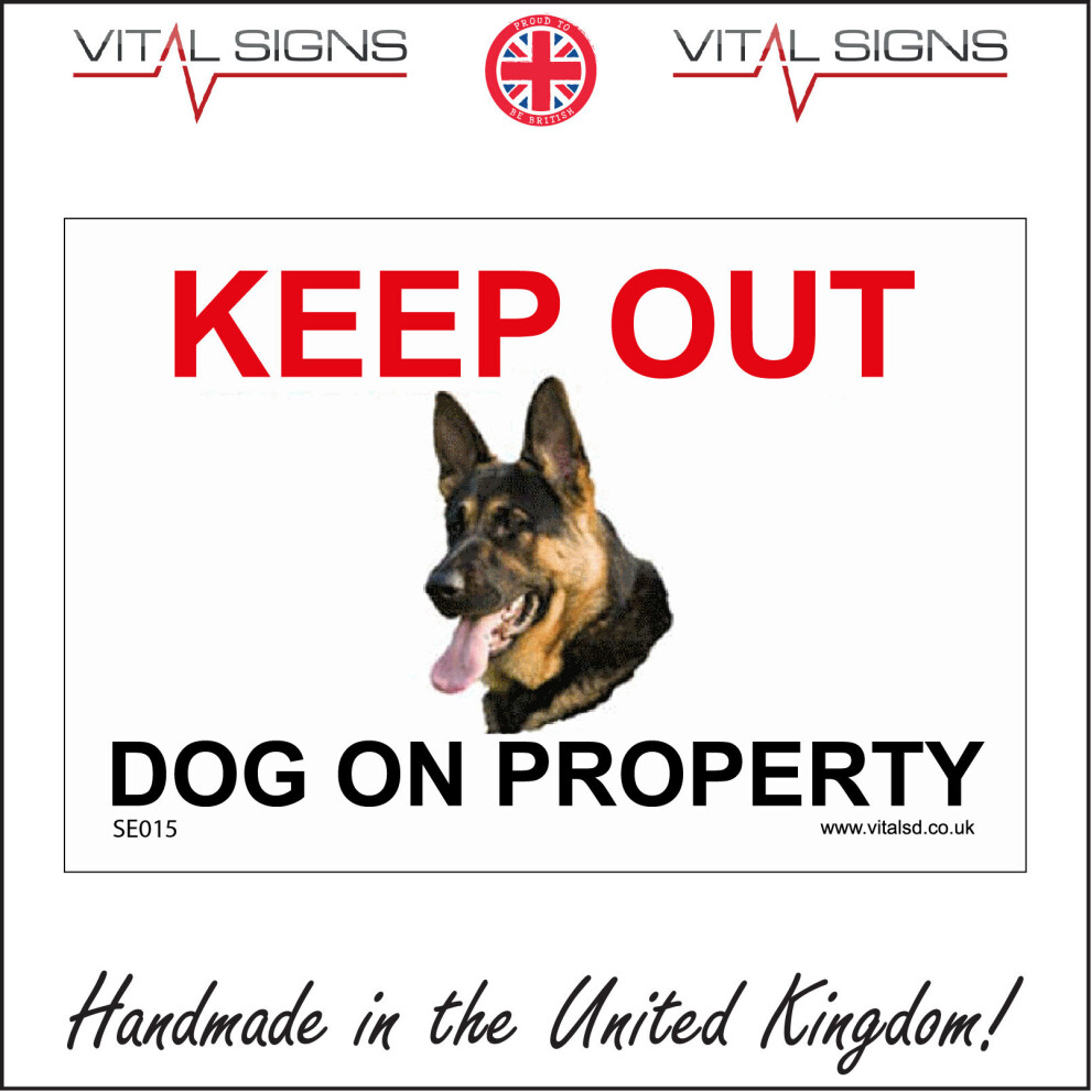 (150 x 100mm - 6 x 4, Magnetic - Vehicle Grade) SE015 Keep Out Dog On Property SIGN german shepherd attack defend bite danger-image-OPC-P5X5PDD-NEW
