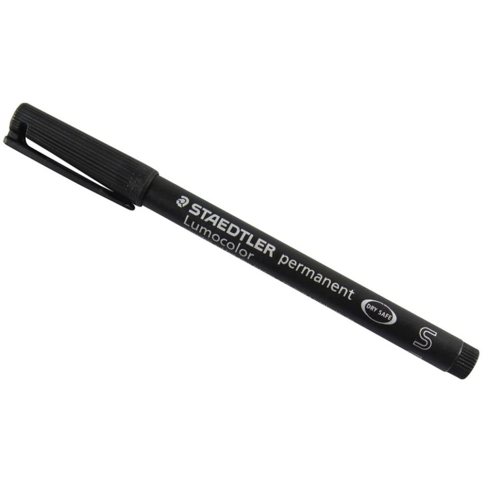 Staedtler Lumocolor Permanent Marker, Superfine Nib, Black Ink