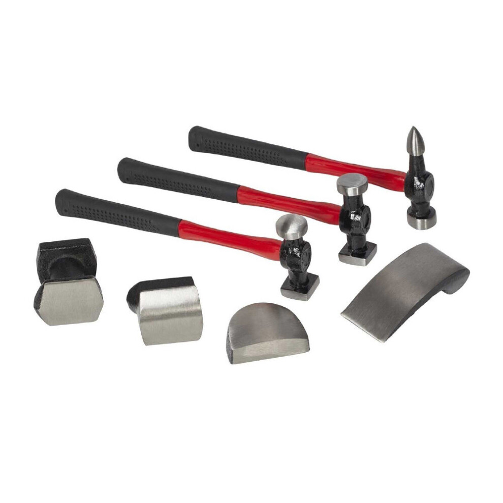 7PC Hammers Car Auto Body Panel Repair Tool Fibreglass Handles