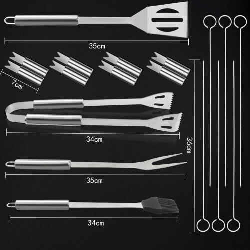 20Pcs Barbecue Tool, Stainless Steel BBQ Tools Sets BBQ Grill Tool Kit 1