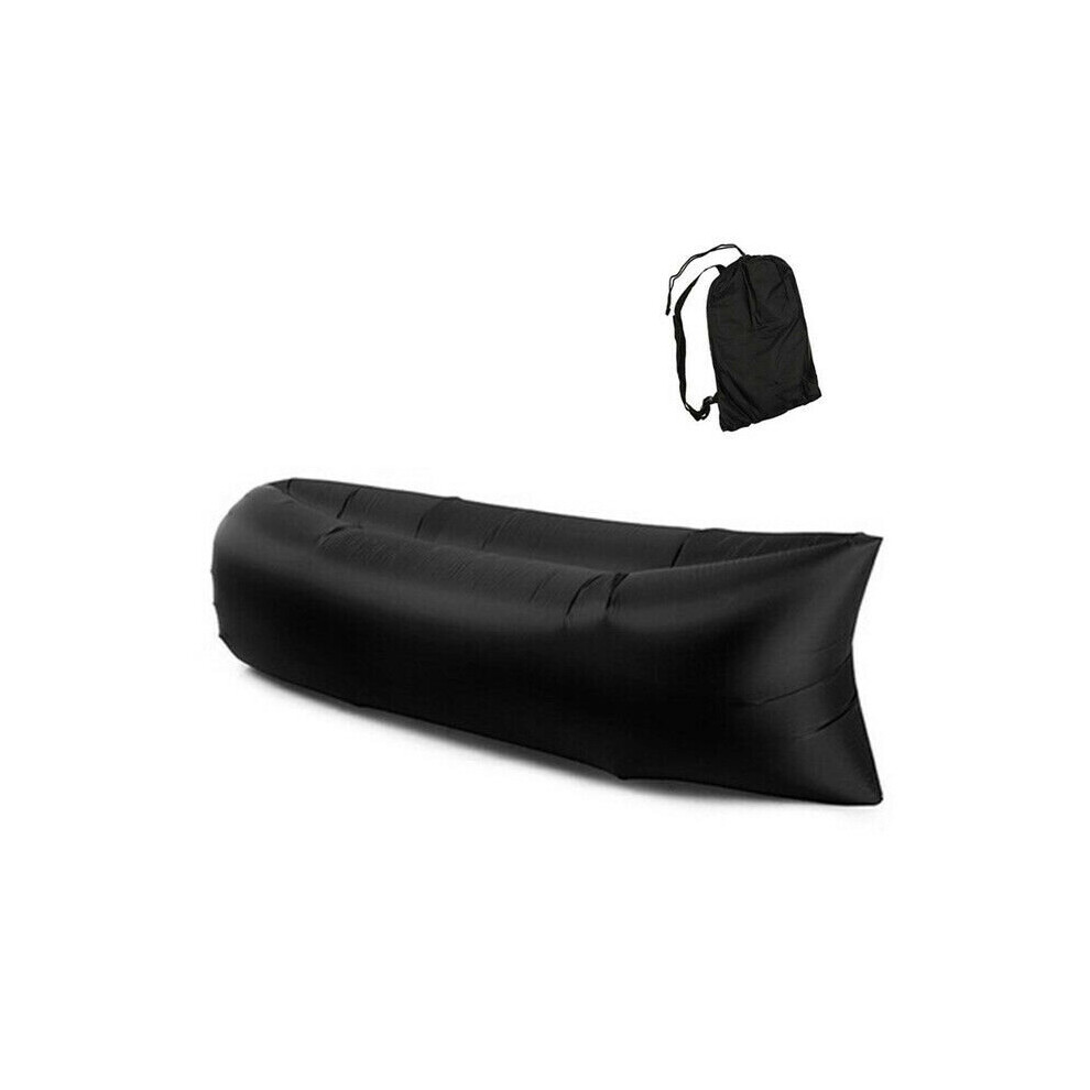 Ranpo (Black) Portable Inflatable Sleeping Bag Folding Air Sofa Black