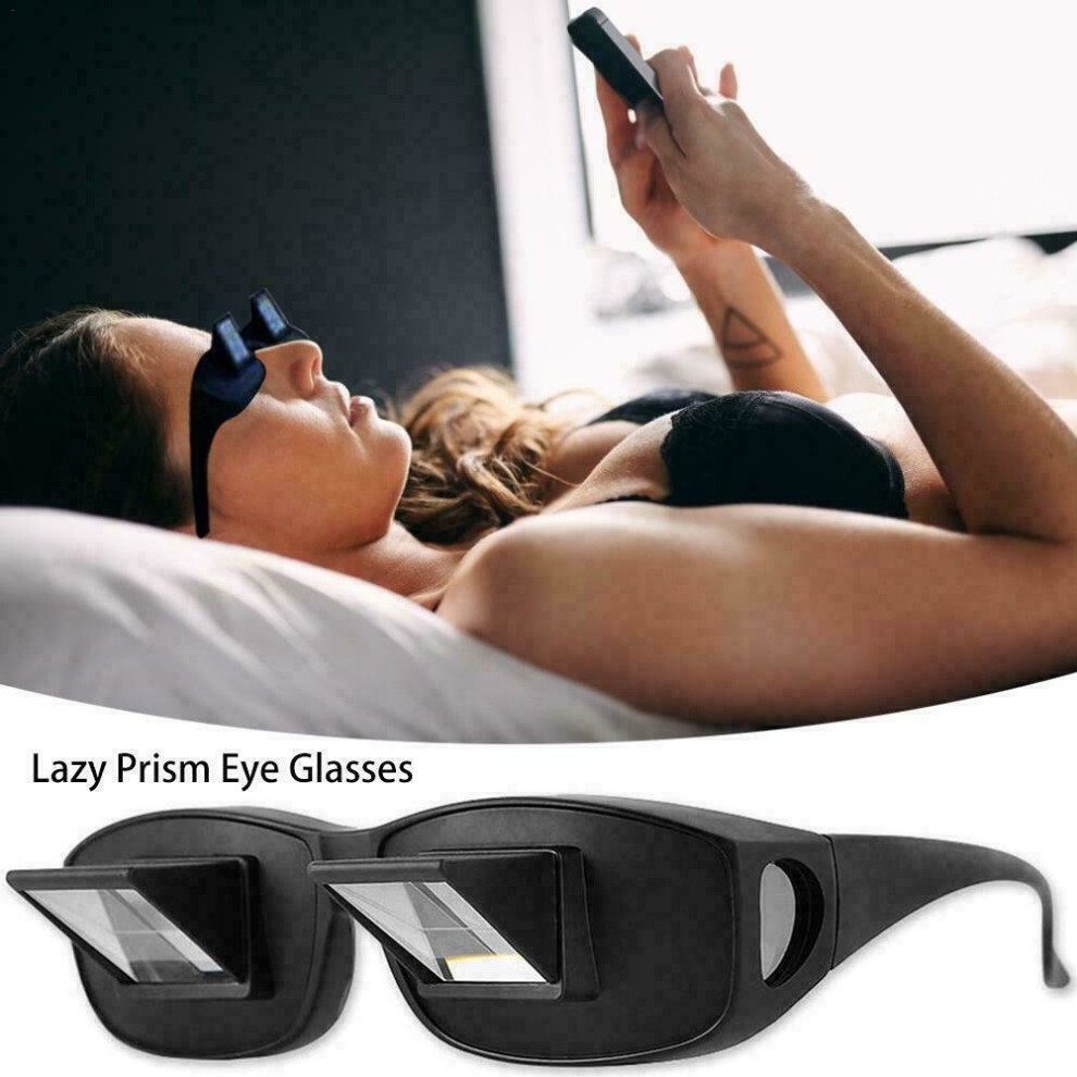 Lazy Eyeglasses Prism Glasses Laying in Bed Reading Book TV