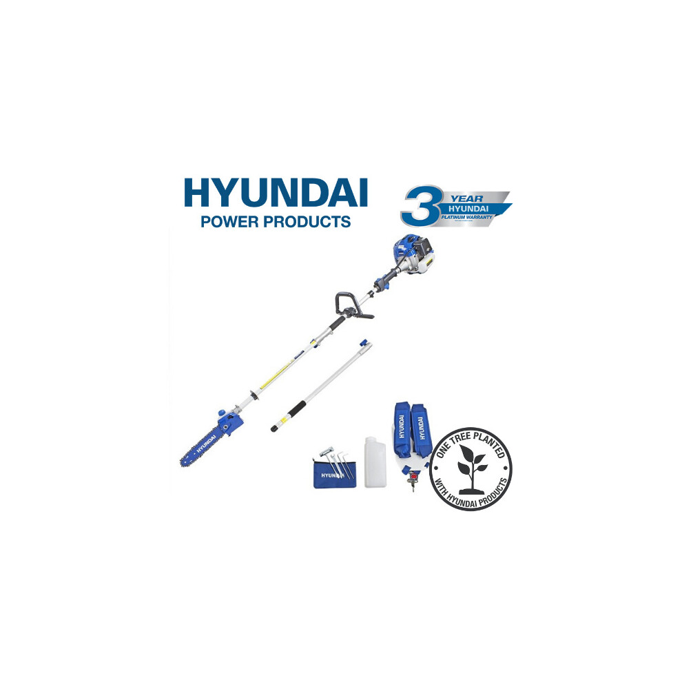 Hyundai HYPS5200X 52cc Long Reach Petrol Pole Saw/Pruner/Chainsaw