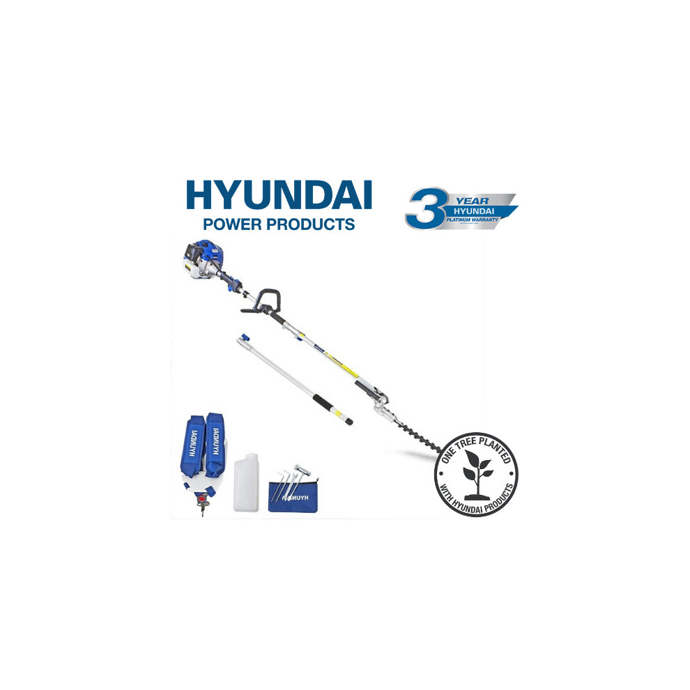 Hyundai Hypt5200x 52Cc Long Reach Petrol Pole Hedge Trimmer/Pruner