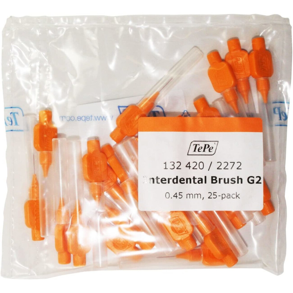 Tepe Interdental Brush Regular Orange - 0.45Mm XXX-Fine - Pack Of 25