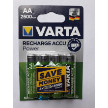 VARTA Recharge Accu Power AA-Batterie 2600 mAh, 4er-Pack
