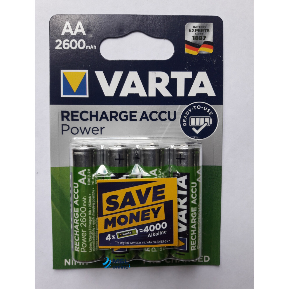 Varta Accu AA 2600 mAh Nickel Metal Hydride 2600mAh 1.2V rechargeable battery
