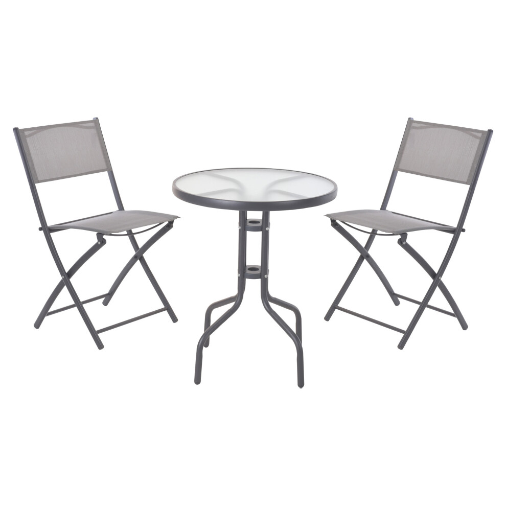 URBNLIVING 3 PCS Grey Outdoor Garden Metal Folding Furniture Set-image-OPC-P5X5XTV-NEW