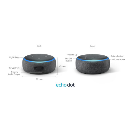 Amazon Amazon Echo Dot (3rd Gen) - Smart speaker with Alexa - Charcoal Fabric 1