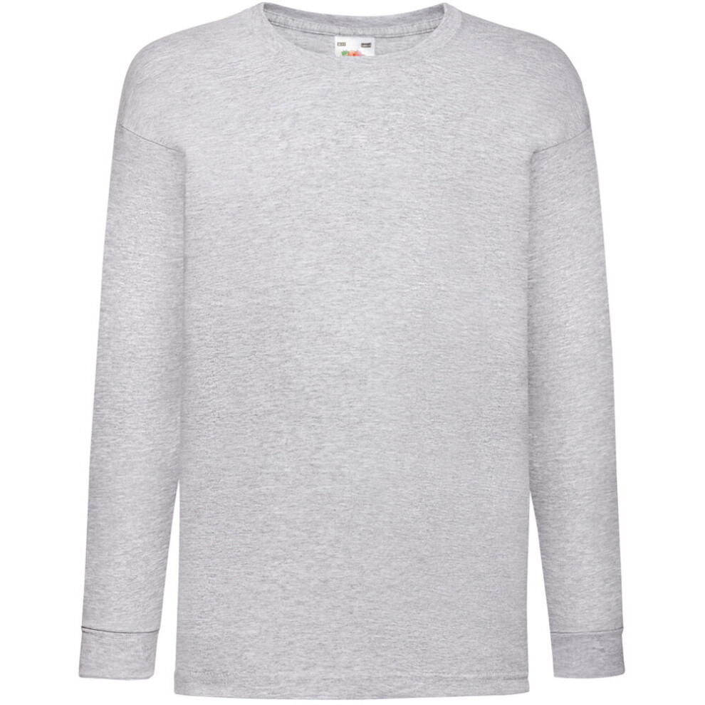 (5-6, Heather Grey) Fruit Of The Loom Childrens/Kids Long Sleeve T-Shirt