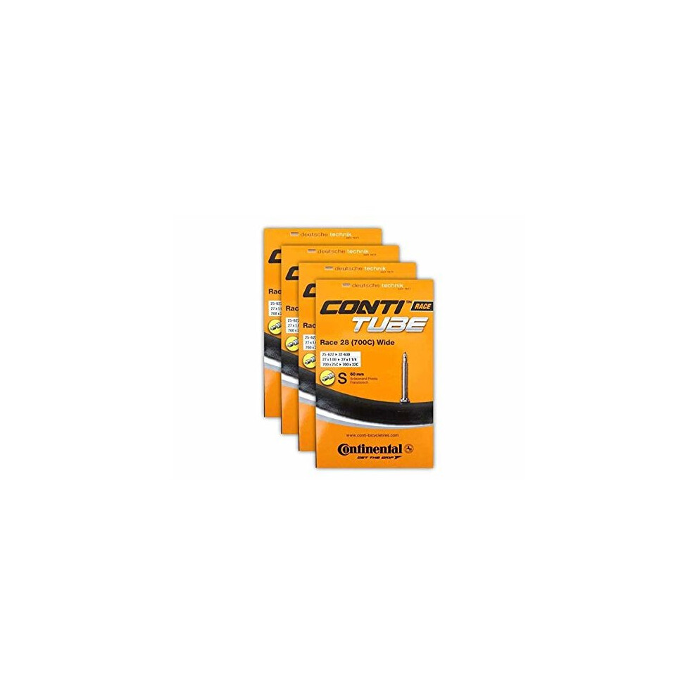 Continental Race 28 700X25-32C Bicycle Inner Tube Bundle - 60Mm Presta Valve - 4 Pack W/ Conti Sticker
