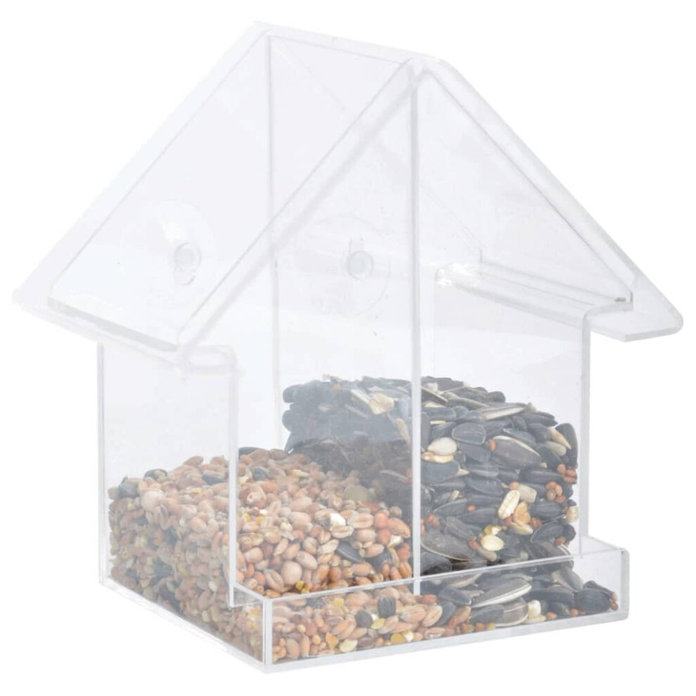 Esschert Design Combi Window Feeder House Acrylic Garden Feeder Hanging Nest