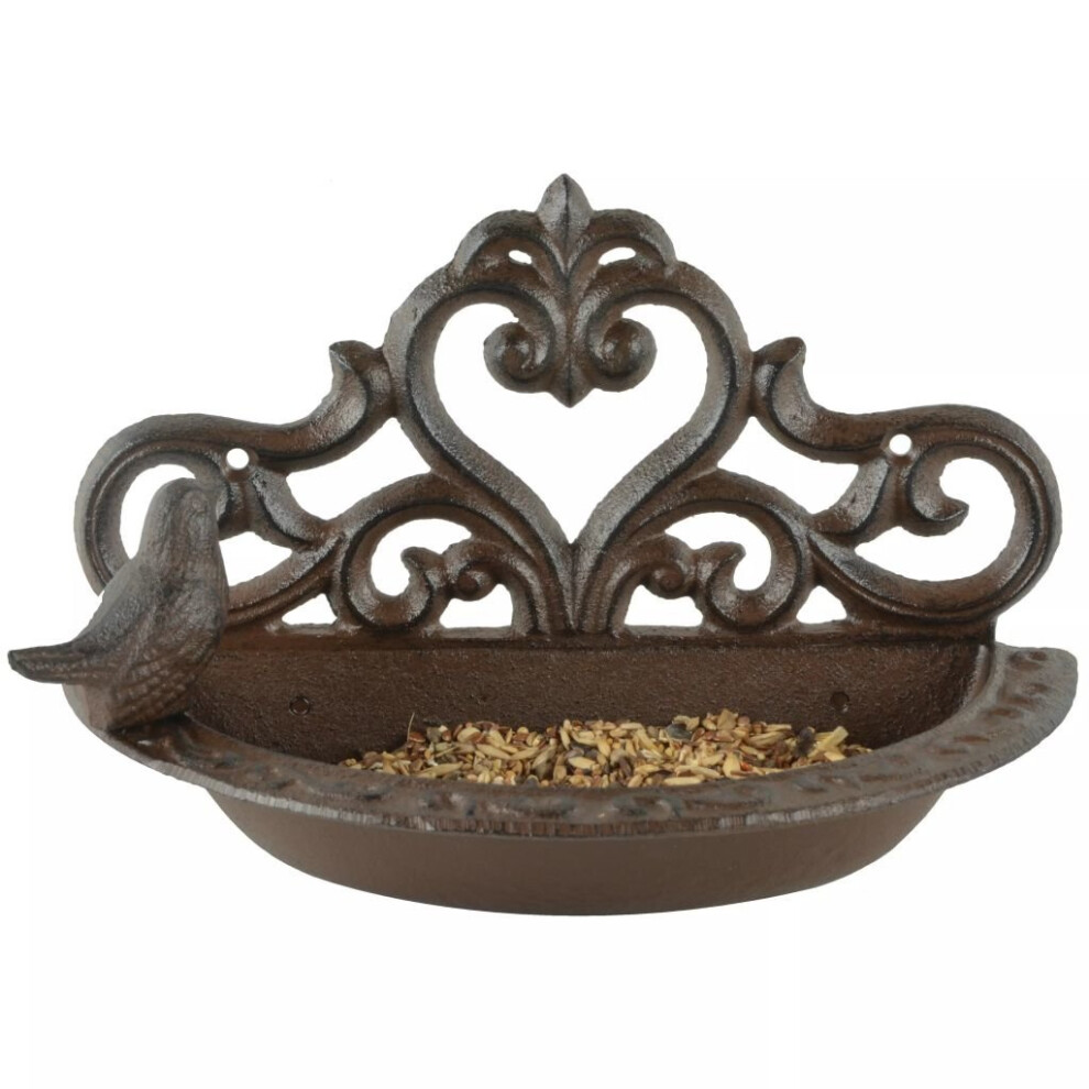 Esschert Design Bird Feeder Brown Cast Iron Bath Bowls Wall Mounting BR26